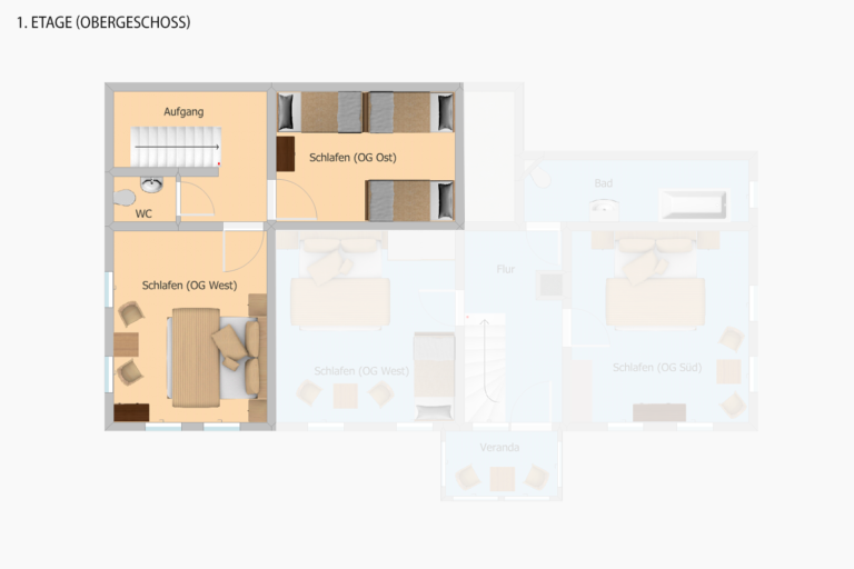 Felsen - Grundriss Obergeschoss